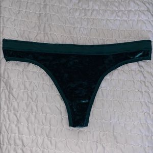 Green Victoria’s Secret Velvet Thong